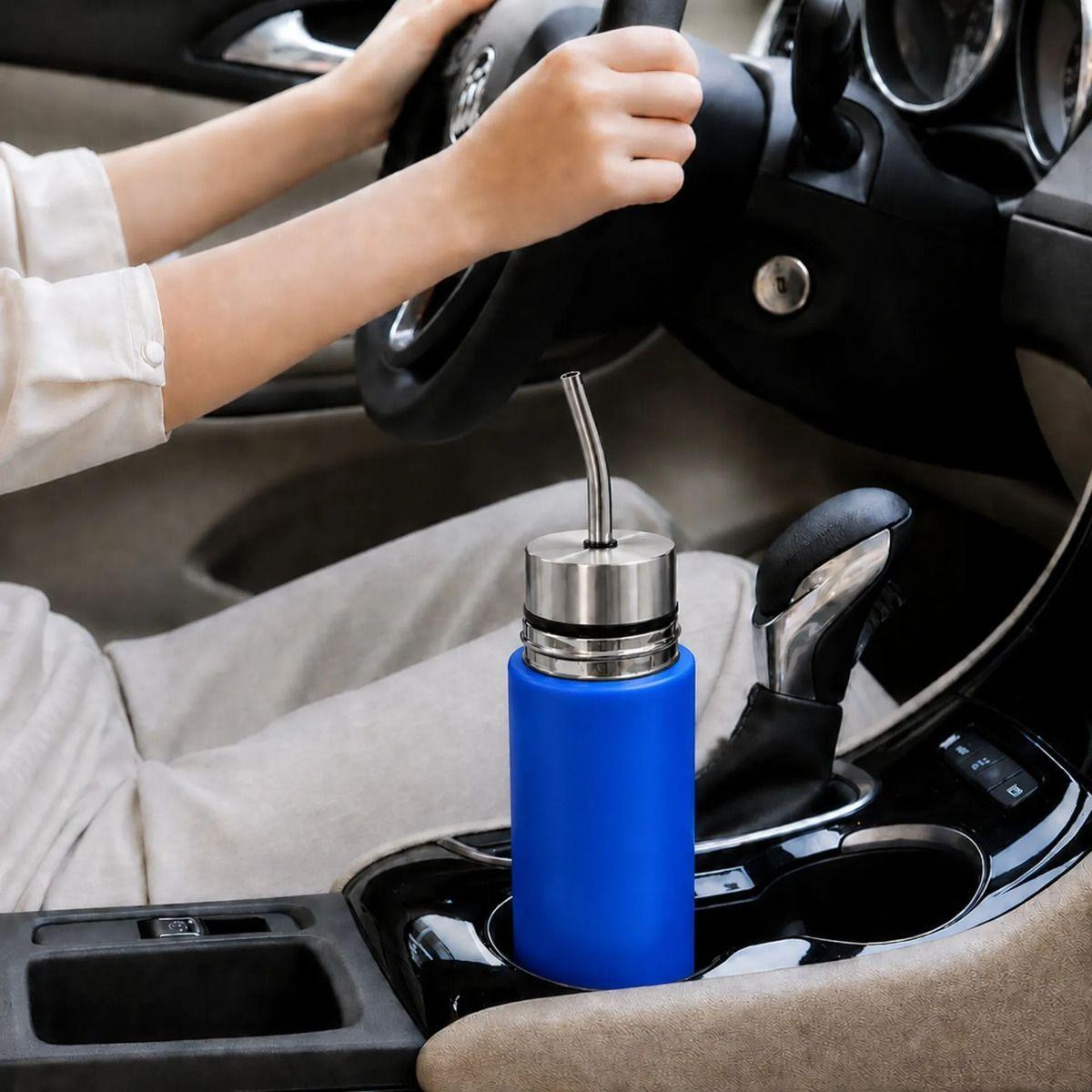 Termo Mate Acero Inoxidable Autocebante 2 en 1 Tawo 750 Ml Hermetico Antiderrame Azul-5