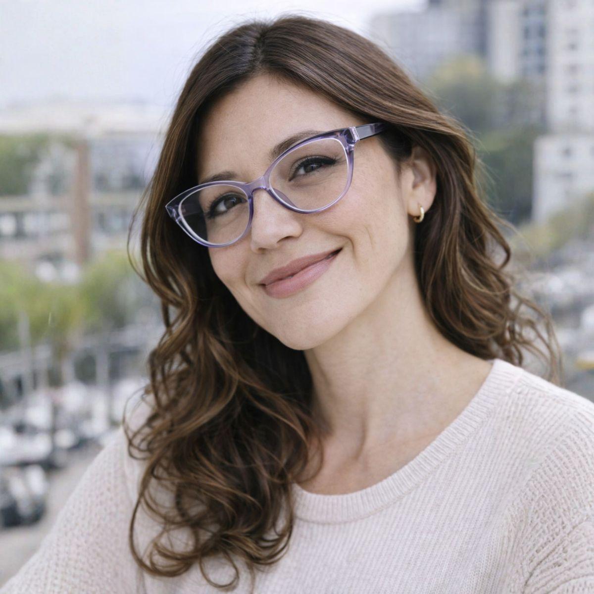 Lentes de Lectura para mujer presbicia Achik Crystaline Lilac con filtro Azul para pantallas-1