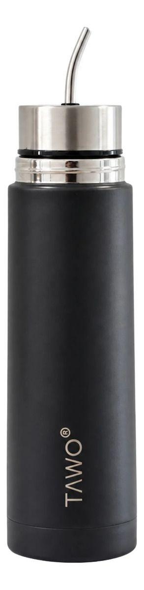 Termo Mate Acero Inoxidable Autocebante 2 en 1 Tawo 750 Ml Hermetico Antiderrame Negro-2