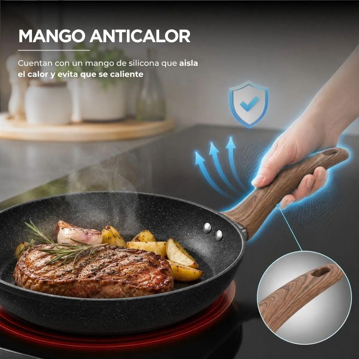 Set Sartenes Antiadherentes Granito 24 Y 30 Cm Doble Fondo-2