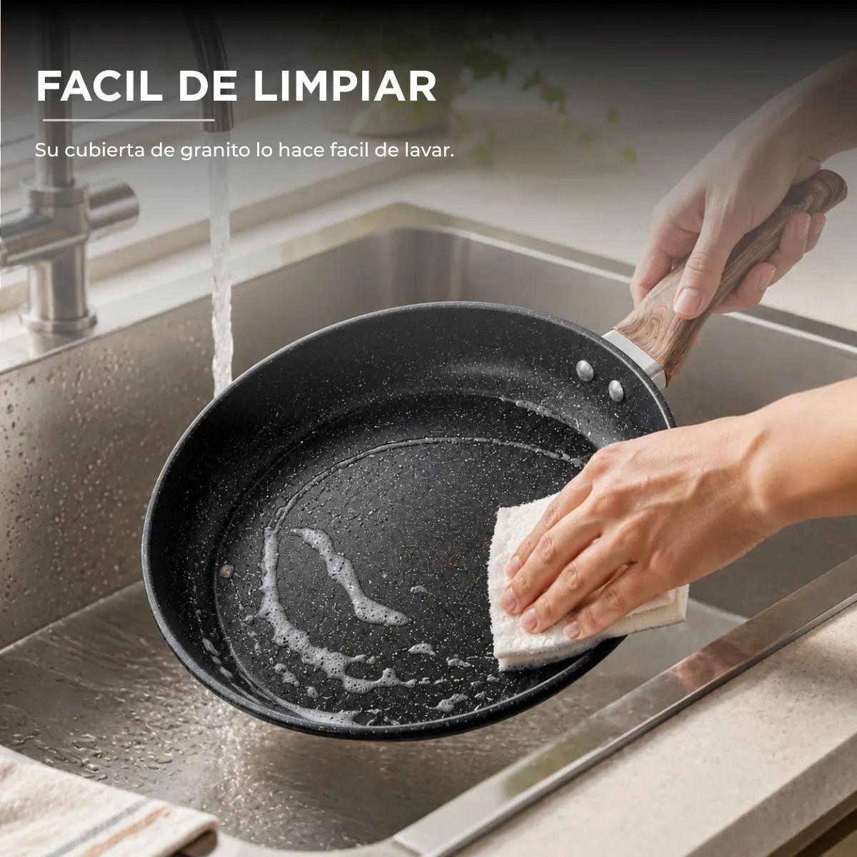 Set Sartenes Antiadherentes Granito 24 Y 30 Cm Doble Fondo-7