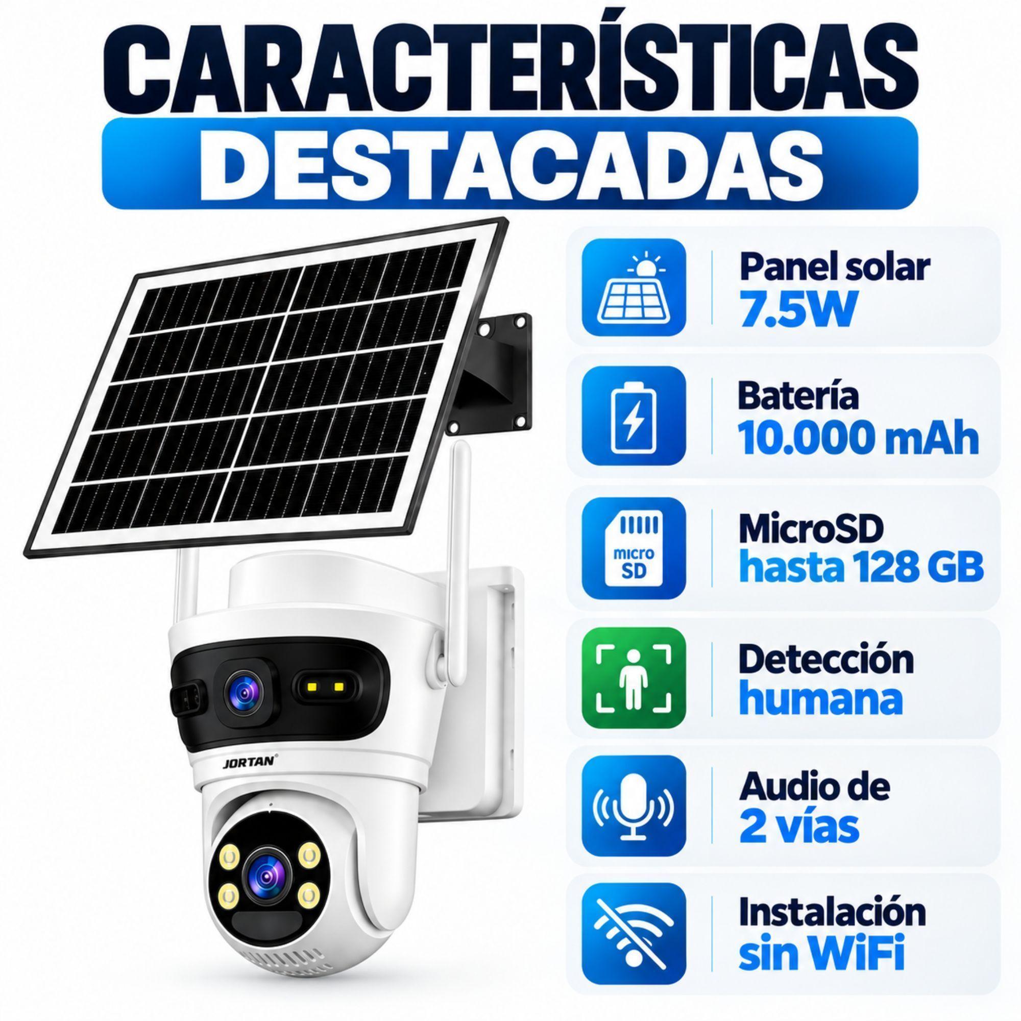Cámara de Seguridad Solar 4G SIM Homologada Doble Lente 6MP PTZ 360° Exterior-4