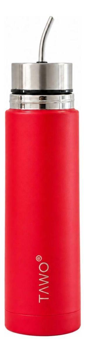 Termo Mate Acero Inoxidable Autocebante 2 en 1 Tawo 750 Ml Hermetico Antiderrame Rojo-2