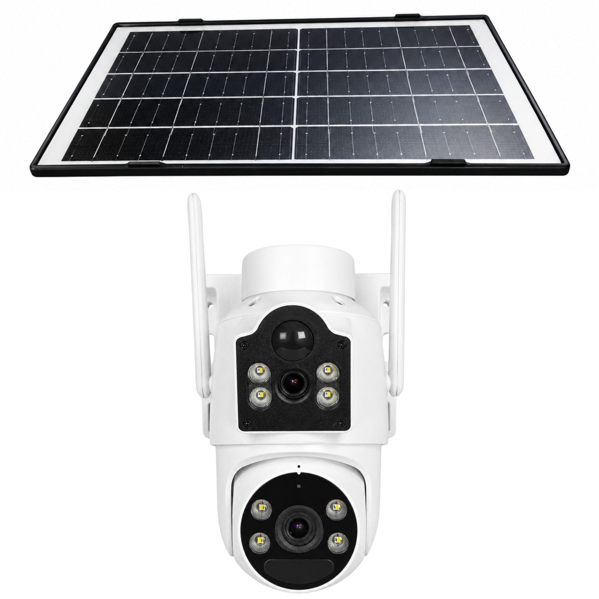 Camara Seguridad Solar 4g Exterior Sim Homologada Doble 6mp Ptz 360° Blanco-6
