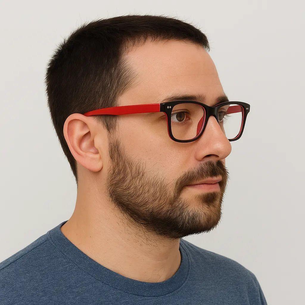 Lentes Lectura Hombre Achik Vector Crimson Rojo Anteojos presbicia filtro luz azul-4