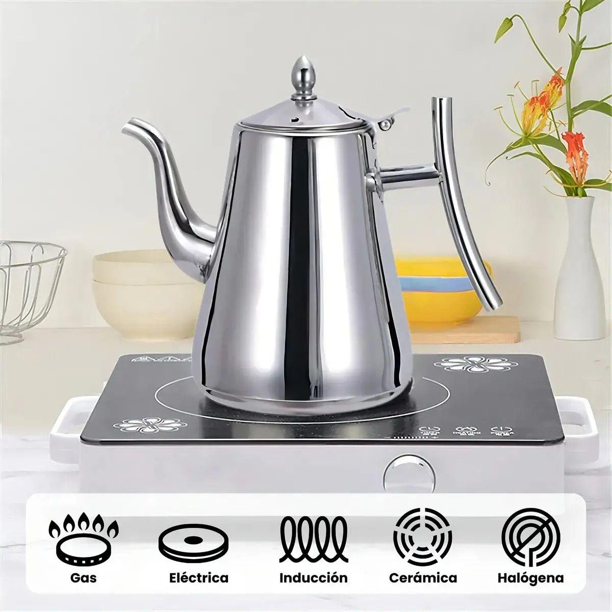 Tetera Infusor Té Acero Inoxidable 1 litro Con Filtro Te Infusiones-2
