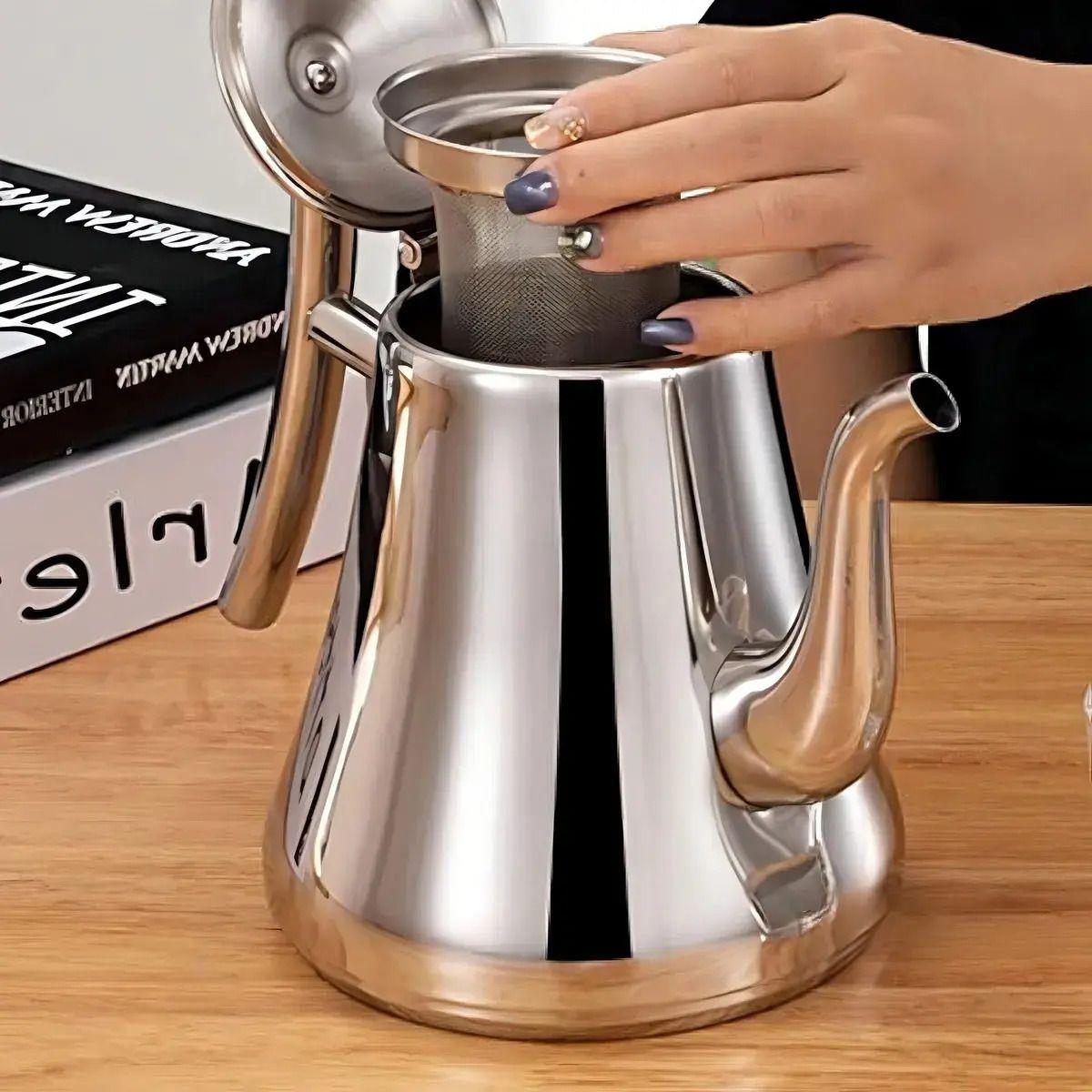 Tetera Infusor Té Acero Inoxidable 1 litro Con Filtro Te Infusiones-3