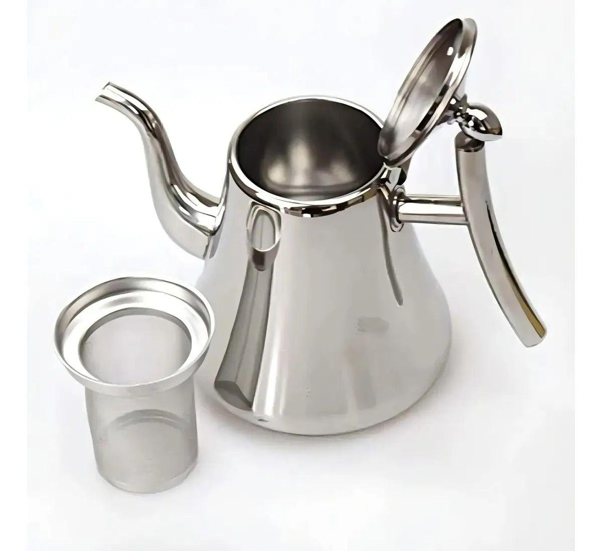 Tetera Infusor Té Acero Inoxidable 1 litro Con Filtro Te Infusiones-6