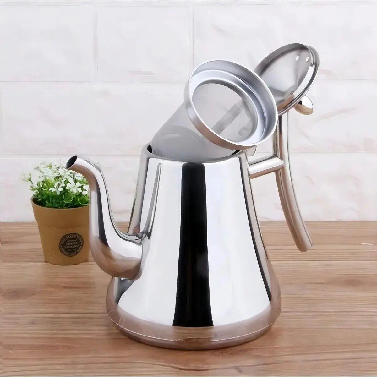 Tetera Infusor Té Acero Inoxidable 1 litro Con Filtro Te Infusiones-7