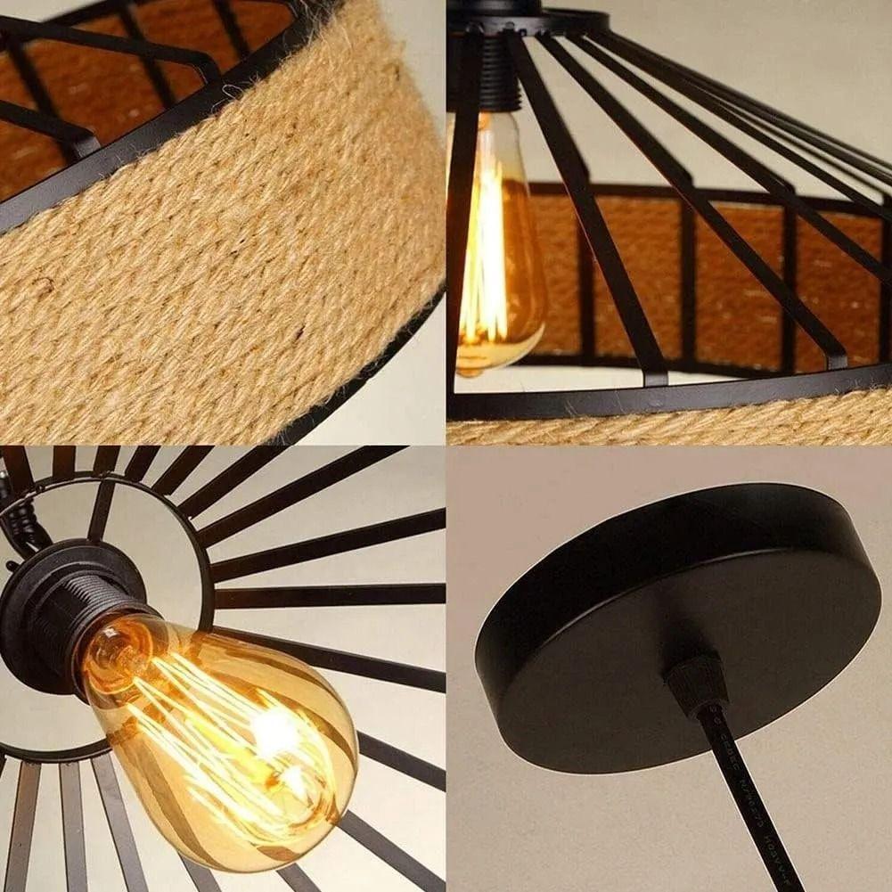 Lampara Colgante 30 Cm Con Cuerda Cañamo-5