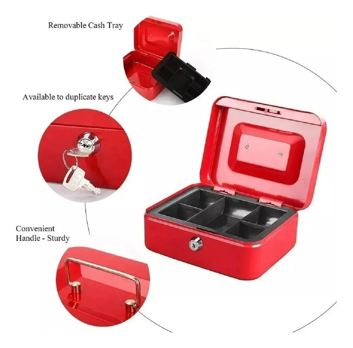 Caja Fuerte Met lica Dinero Llave Seguridad 15x12cm-2