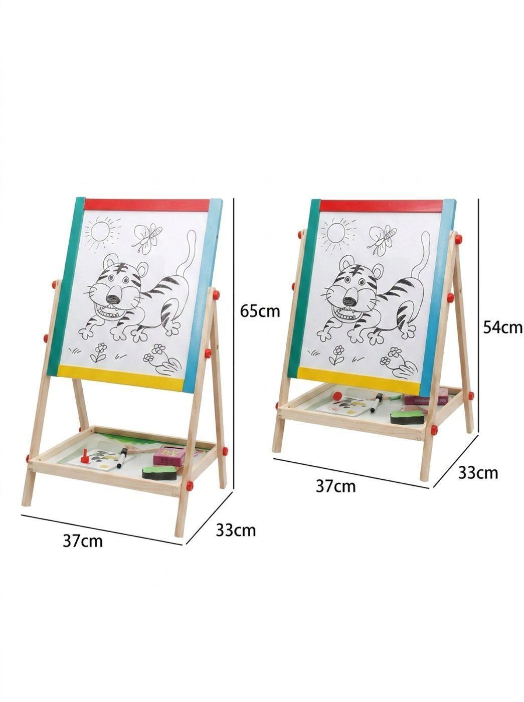 Pizarra Atril Para Niños 2 En 1 Doble Tiza Y Plumón Multicolor-6