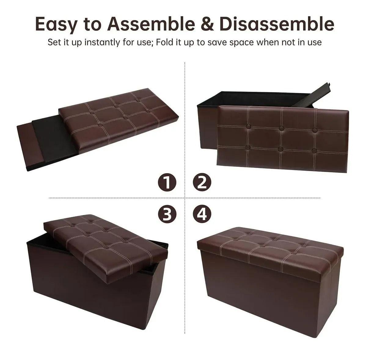 Baul Plegable Puff Organizador Banqueta Sillon-1