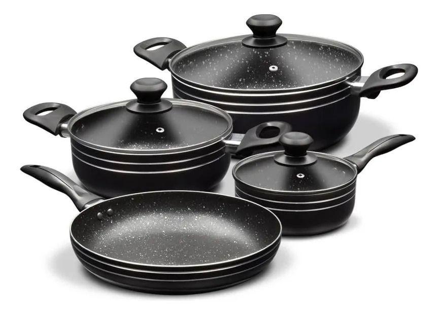 Juego De Ollas Bateria 8 Piezas Antiadherente de Granito-4