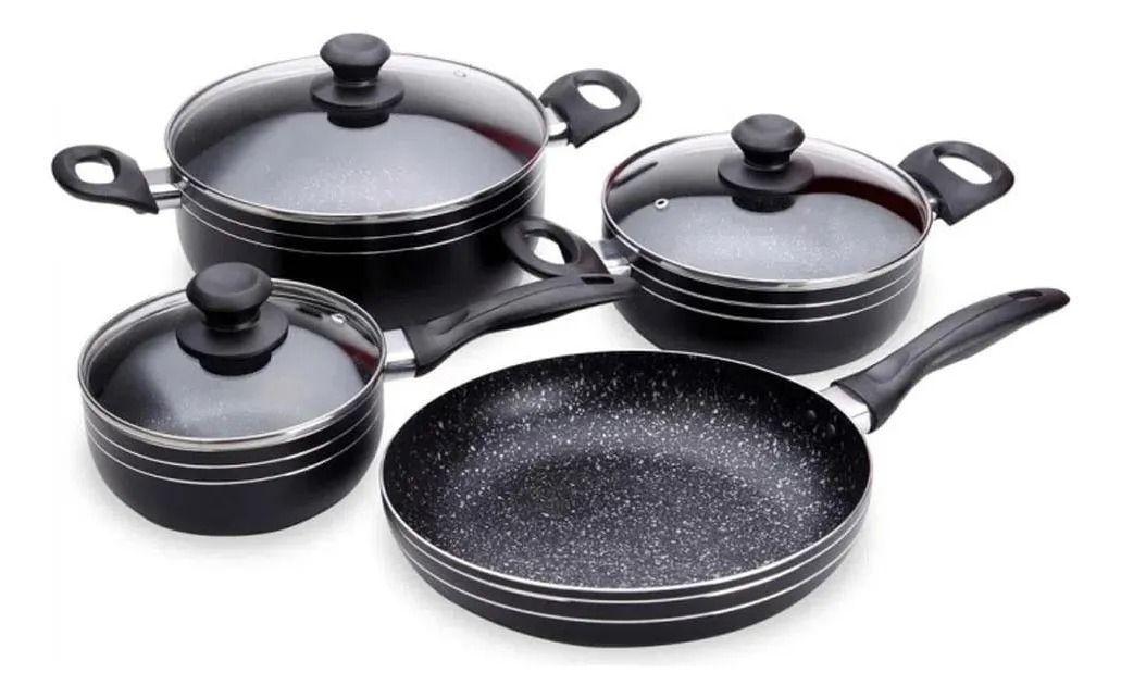 Juego De Ollas Bateria 8 Piezas Antiadherente de Granito-5