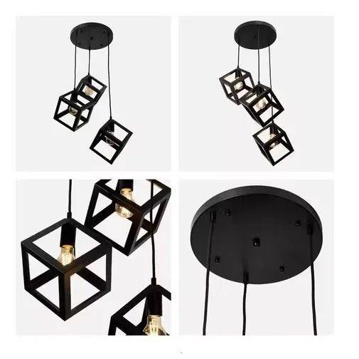Lámpara Colgante Moderno Elegante Estilo Cubos Vintage Jaula-3