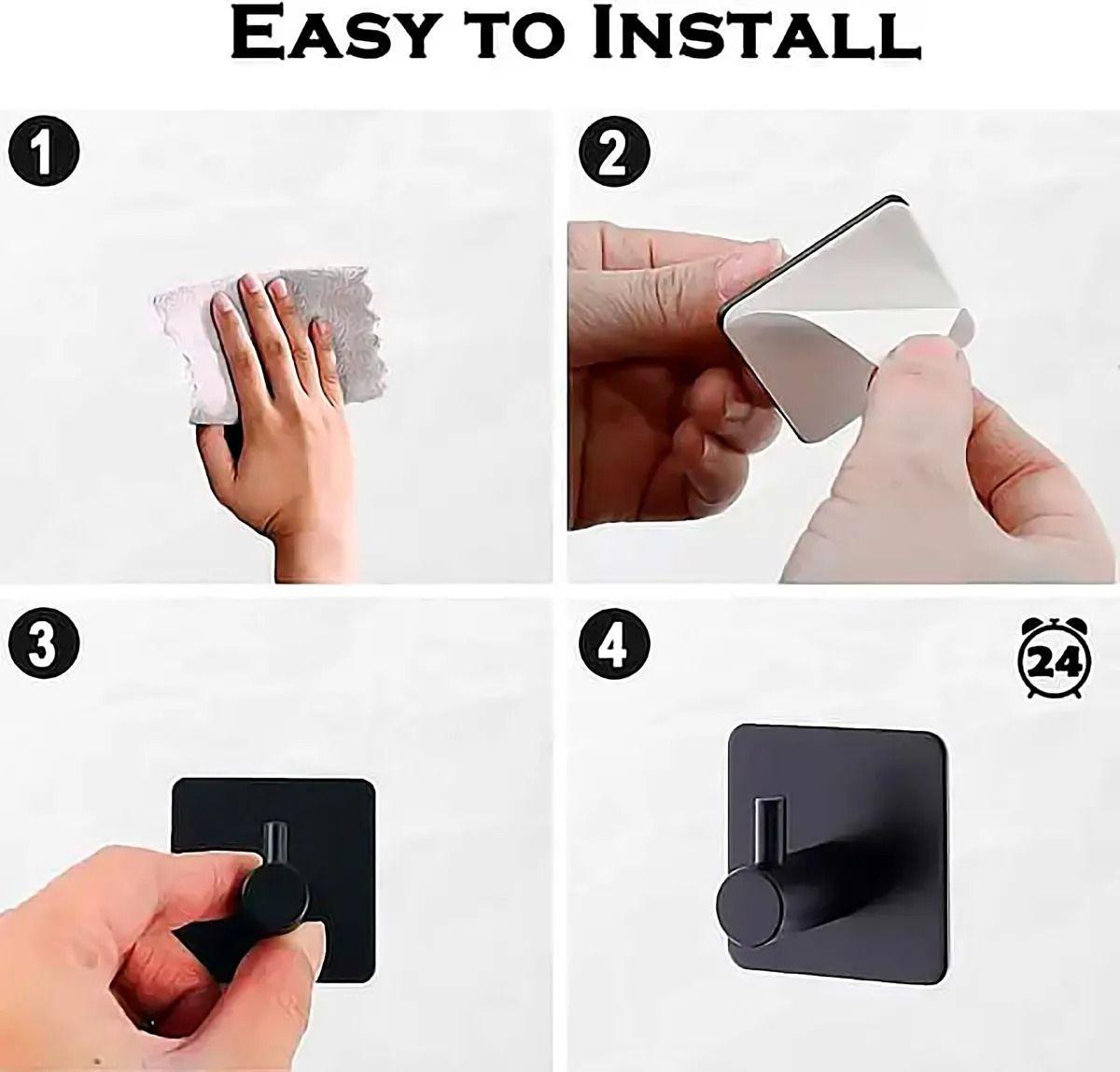 Gancho Pared Autoadhesivo Perchero Acero Inoxidable Colgador-2