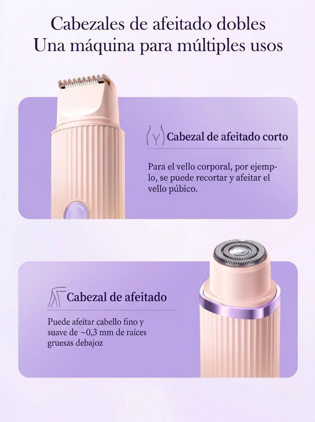 Depiladora electrica portatil 2 en 1 recargable USB-2