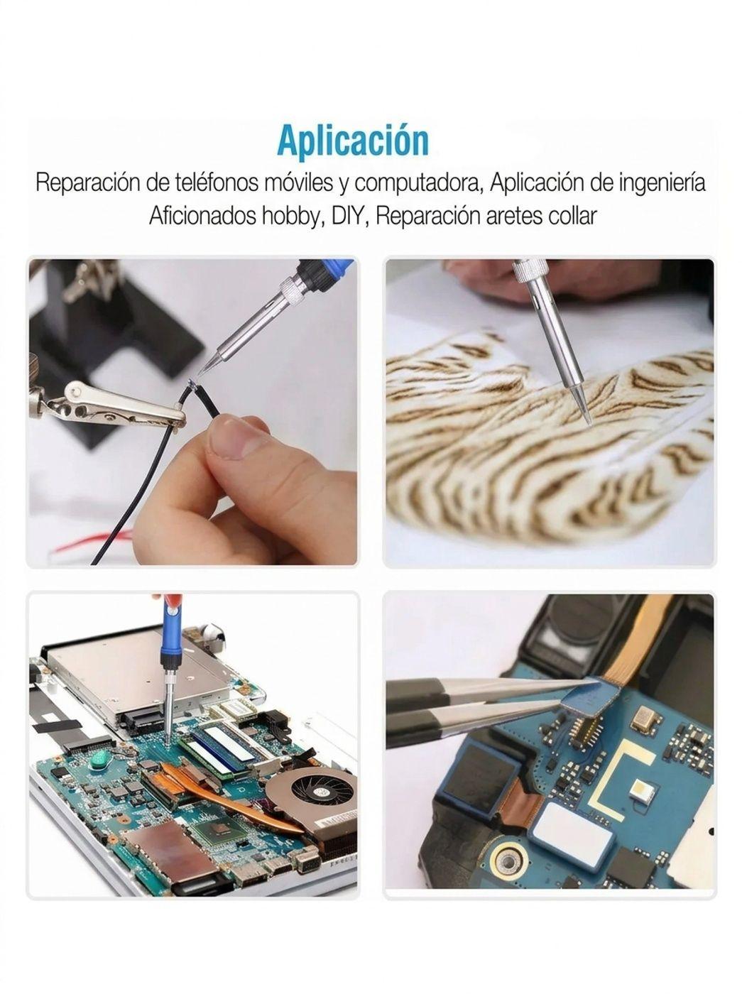 Kit Electrico Cautin 220v 60w Regulable 5 Puntas 15 Pcs-4