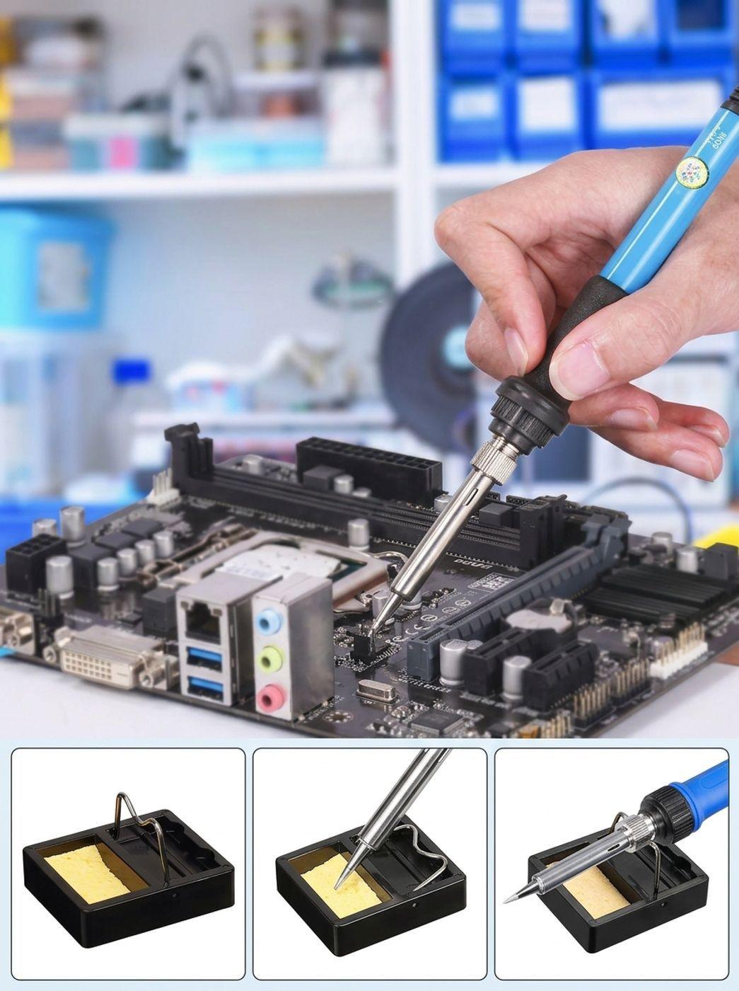 Kit Electrico Cautin 220v 60w Regulable 5 Puntas 15 Pcs-7