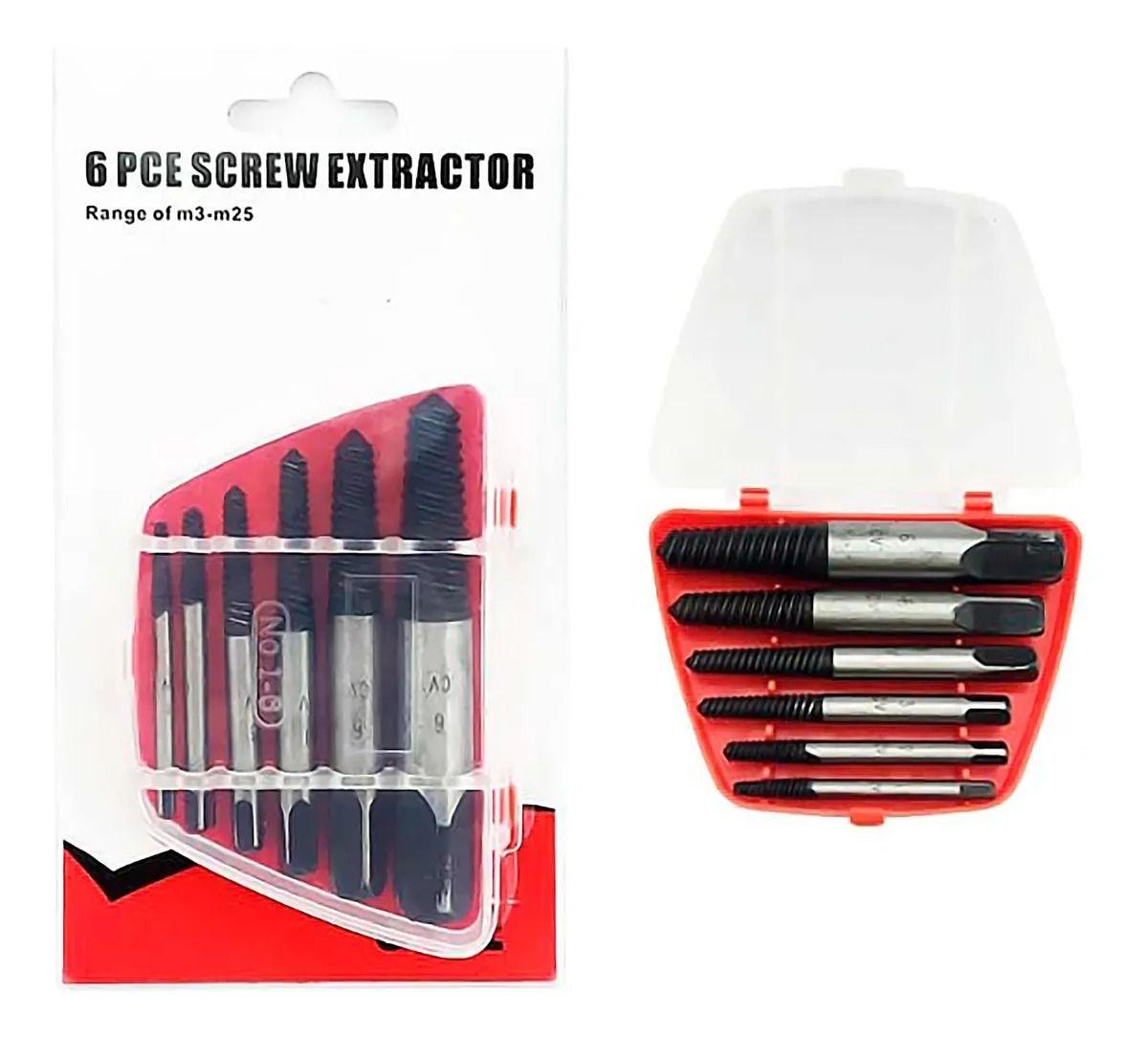 Juego Set Brocas Extractor De Tornillos Colas Chancho 6pcs-4