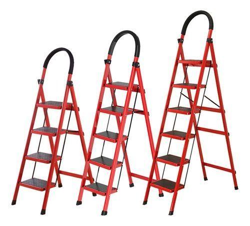 Escalera Plegable 4 Niveles Antideslizante Roja-3