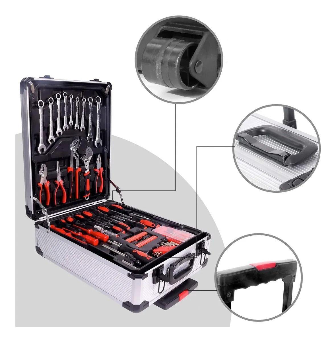 Maletin De Herramientas Profesional De 187 Piezas Con Ruedas-0