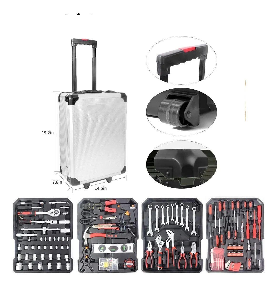 Maletin De Herramientas Profesional De 187 Piezas Con Ruedas-2