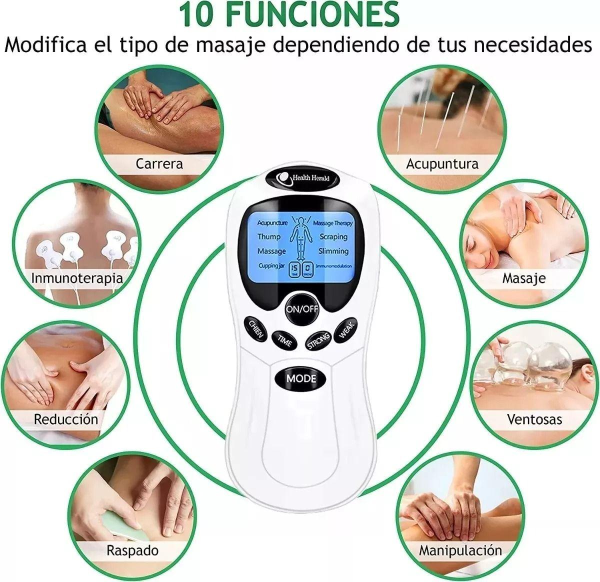 Electroestimulador Maquina Masajes Electrofisico 8 Parches-2