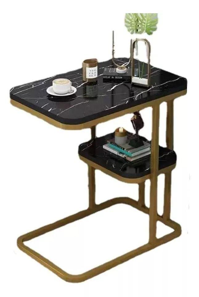 Mesa Auxiliar Mesa De Té Dos Niveles Para Sala Sofa Y Cama-0