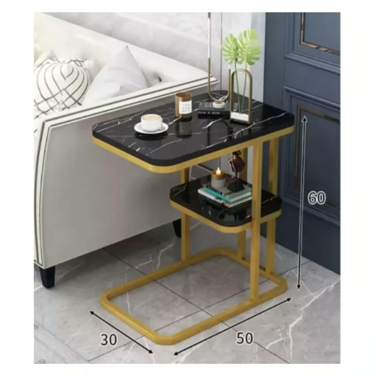 Mesa Auxiliar Mesa De Té Dos Niveles Para Sala Sofa Y Cama-1