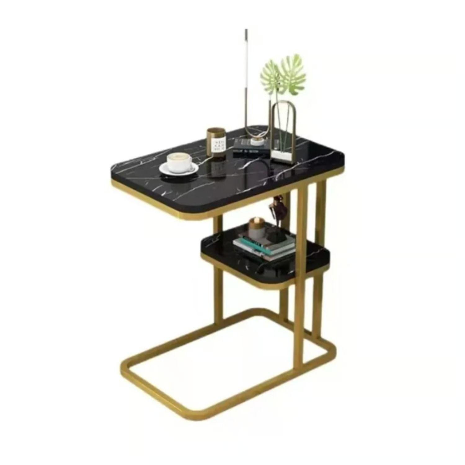 Mesa Auxiliar Mesa De Té Dos Niveles Para Sala Sofa Y Cama-2