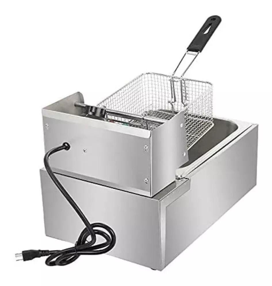 Freidora industrial Hoffmans HM-88-1 6L acero inoxidable 220V-240V-2