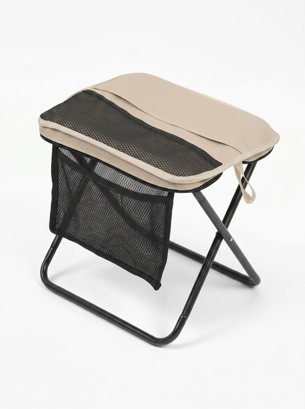 Taburete Plegable Con Bolsillo Lateral Y Material Duradero-0