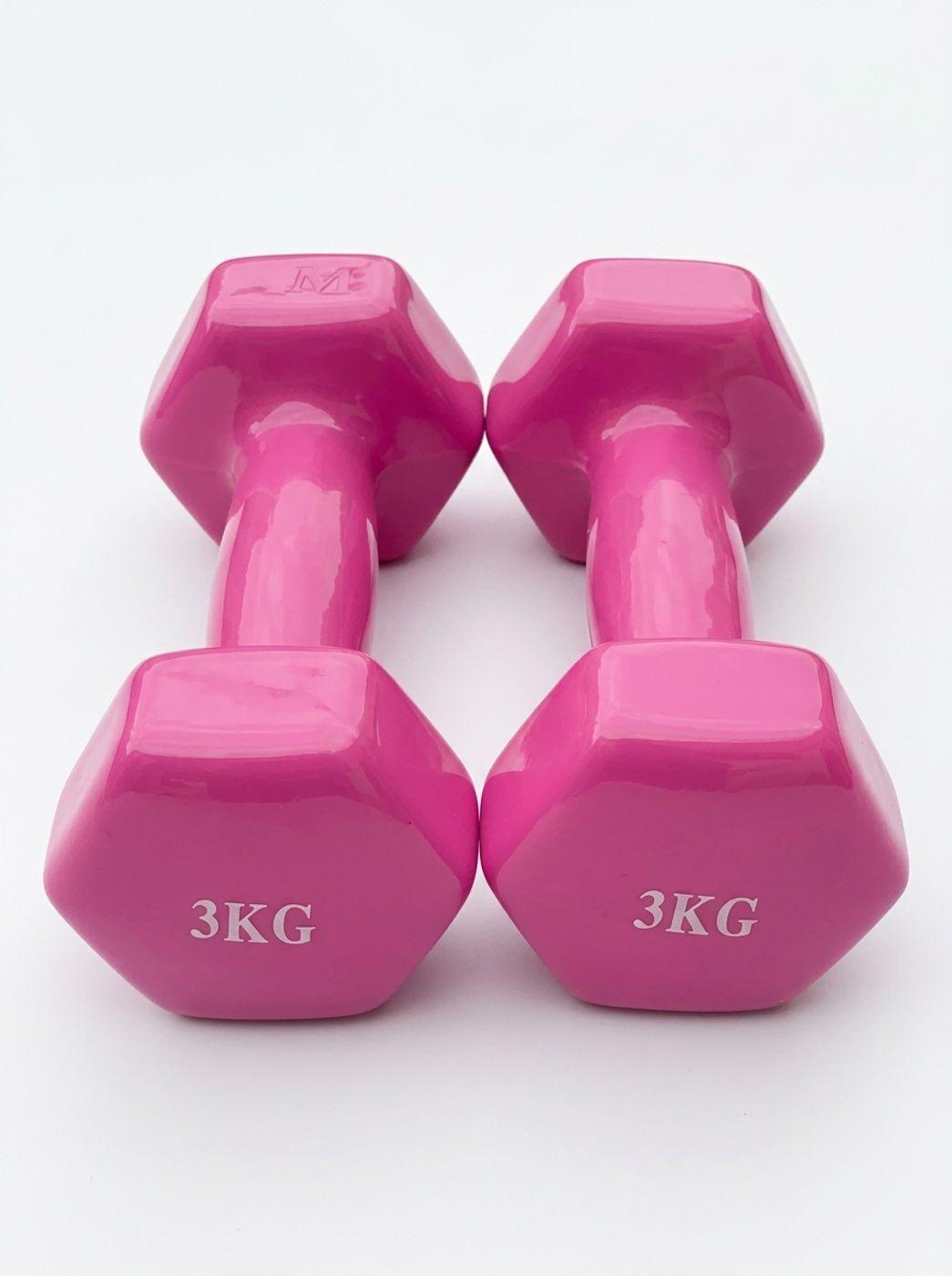 Set 2 Mancuernas 3kg CU Hexagonales Recubiertas De Vinilo-0