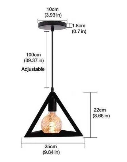 Pack 2 Lamparas Colgante Triangulo Vintage Fierro-3