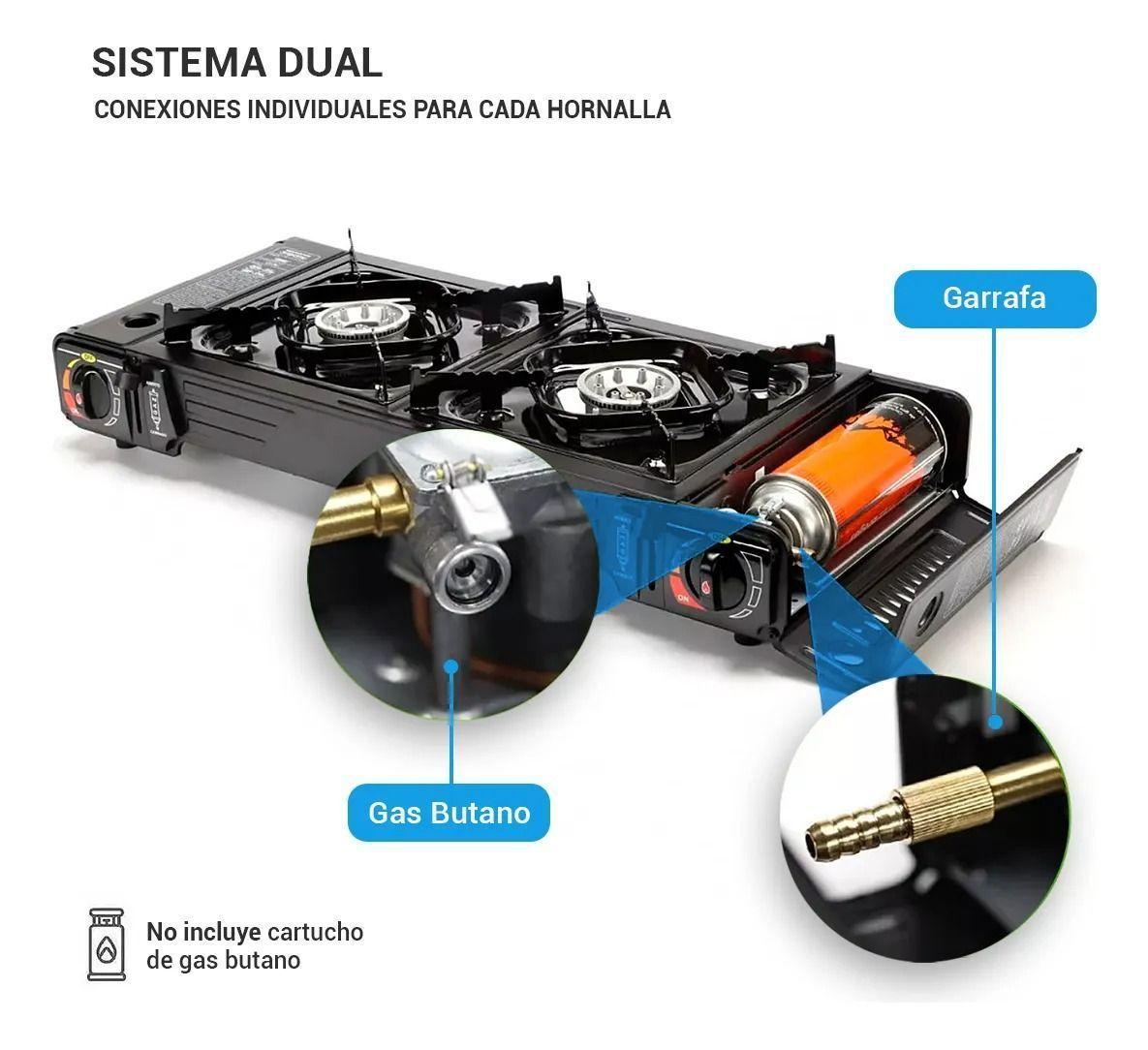 Cocinilla Camping Port til 2 Platos Con Encendido automatico-4