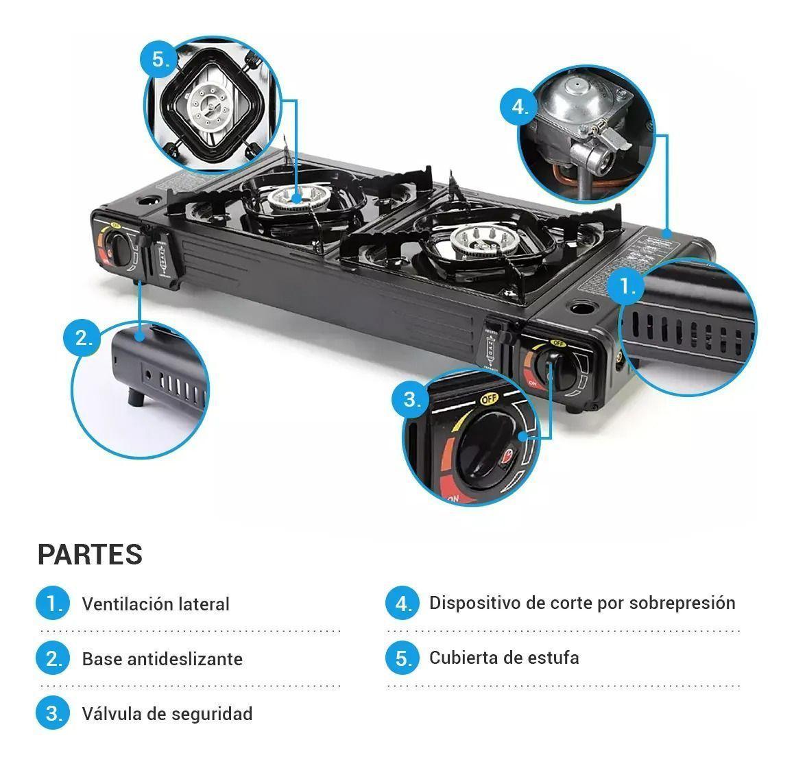 Cocinilla Camping Port til 2 Platos Con Encendido automatico-5