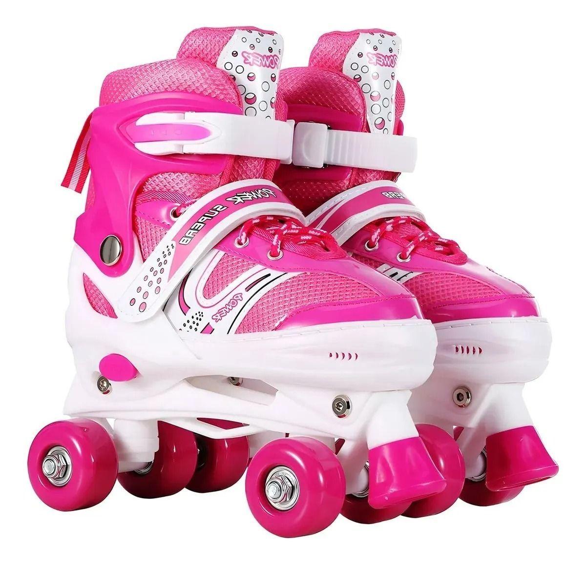 Patines 4 Ruedas Ajustable Roller Artístico Para Niños Niñas-0