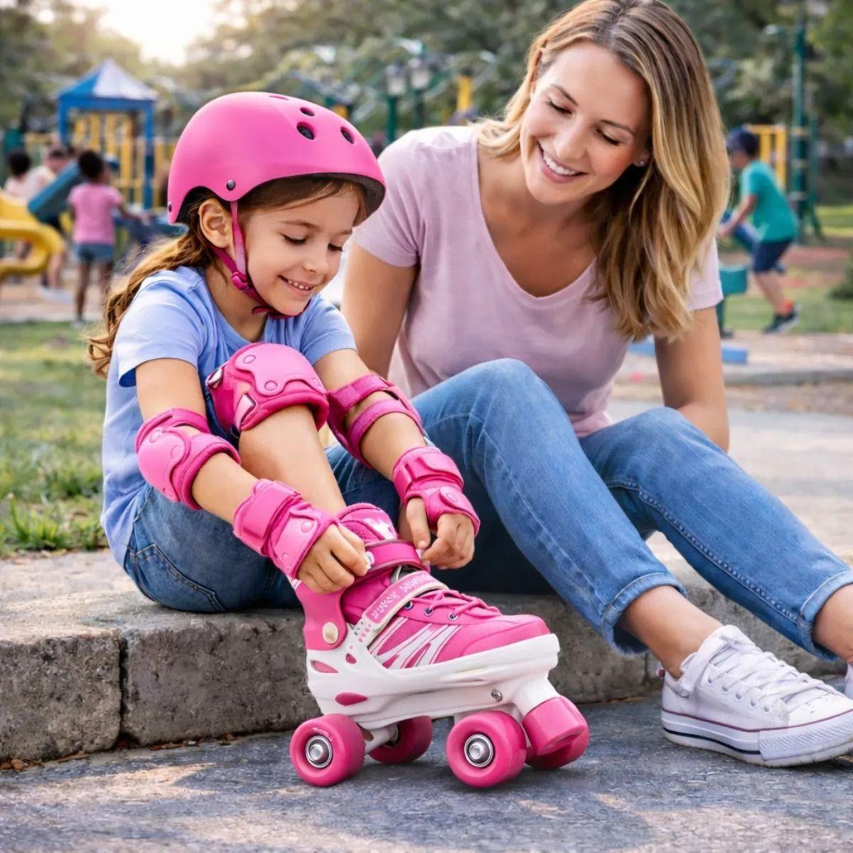 Patines 4 Ruedas Ajustable Roller Artístico Para Niños Niñas-2