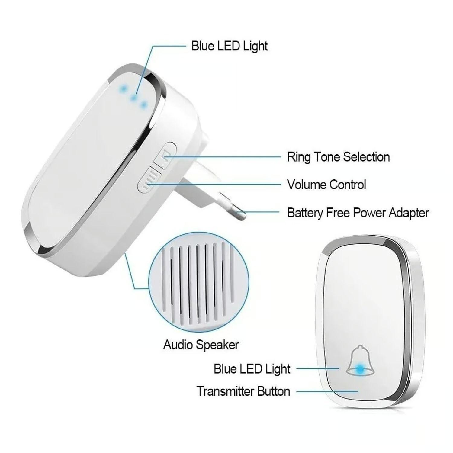 Timbre Inalámbrico Impermeable Con Luz Led 300 M-3