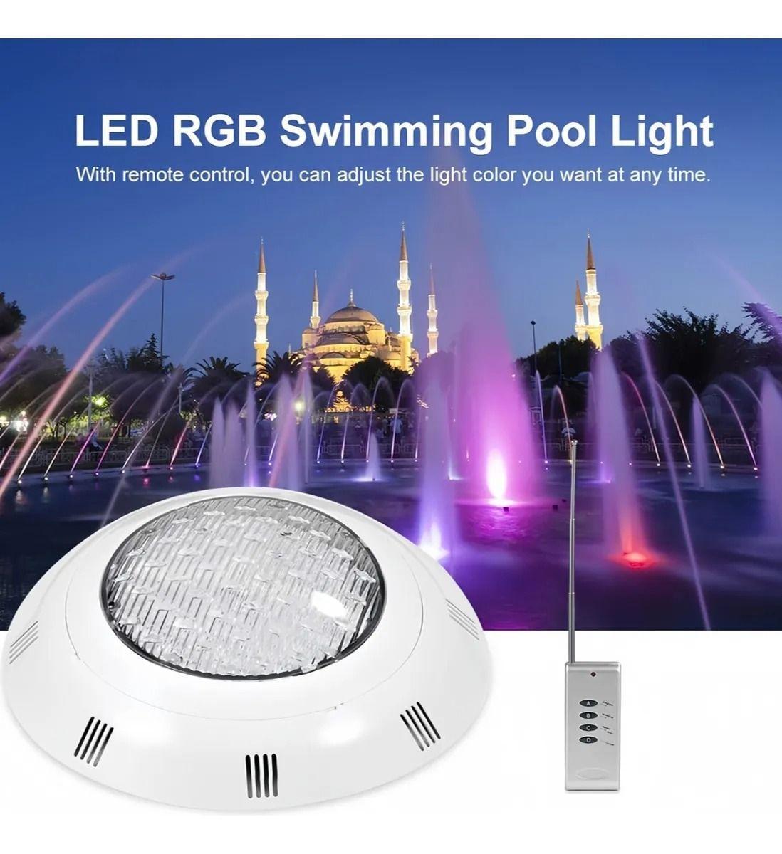 Foco Led De Piscina 24w Multicolor Sumergible Control Remoto-3