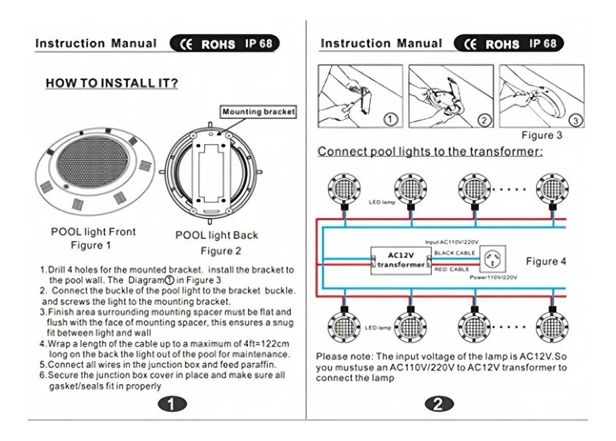 Foco Led De Piscina 24w Multicolor Sumergible Control Remoto-6