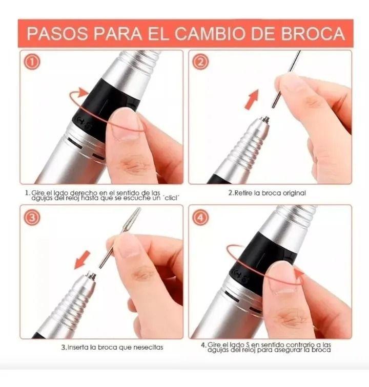 Maquina Torno Inalámbrico Uñas 30 000rpm Manicure Pedicura-5