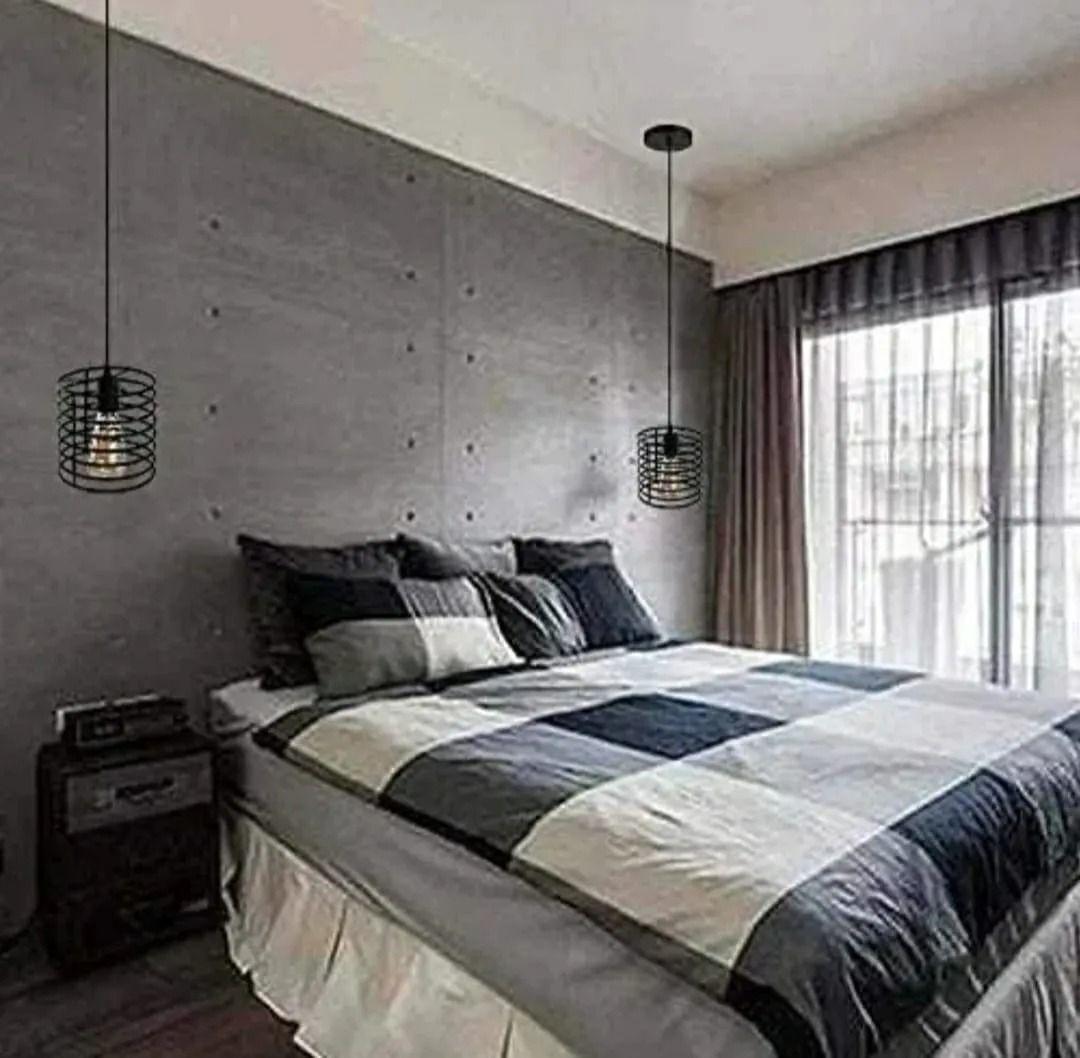 Lampara Colgante Tipo Jaula Cilindro Fierro Moderno-4