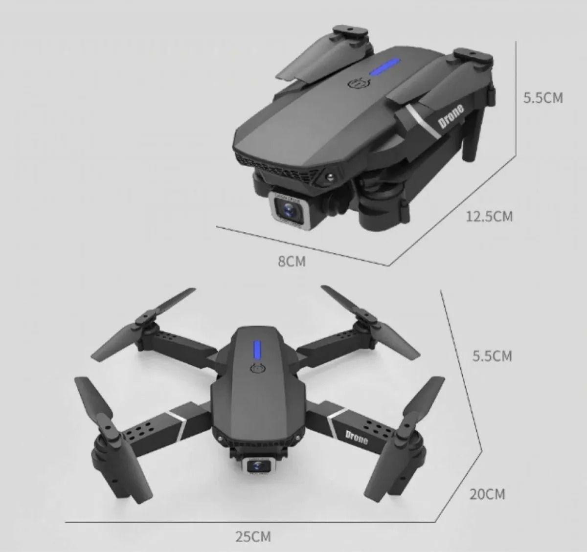 Drone E88 Con C mara Dual Y Wifi Con Funda-3