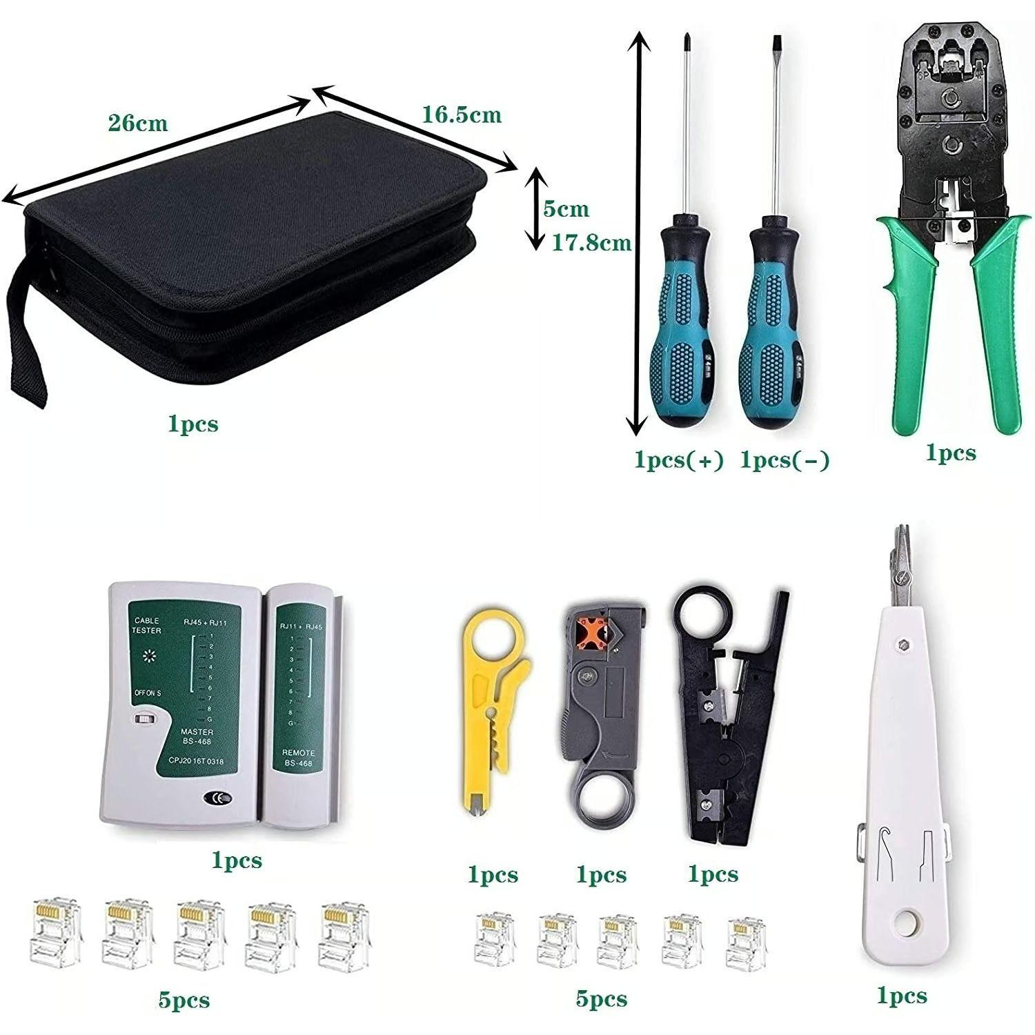 Kit Herramientas Para Redes Rj45 rj11 Crimpeadora mas Bolso-2