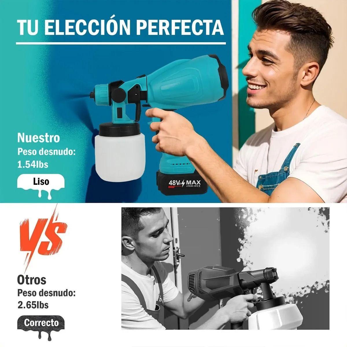 Pistola Para Pintar De Inalámbrico Eléctrica-6