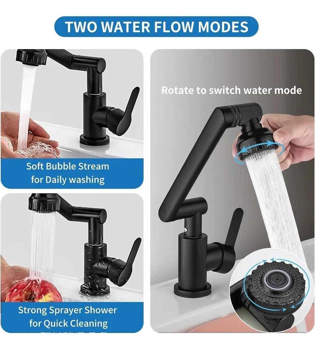 Llave Griferia Lavamanos Monomando Cuellos Giratorios 1080-5