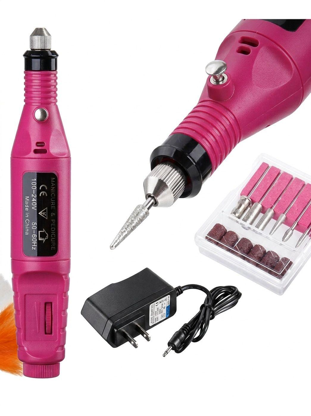 Torno Manicure Para Uñas Pulidor Cargador Accesorios-2